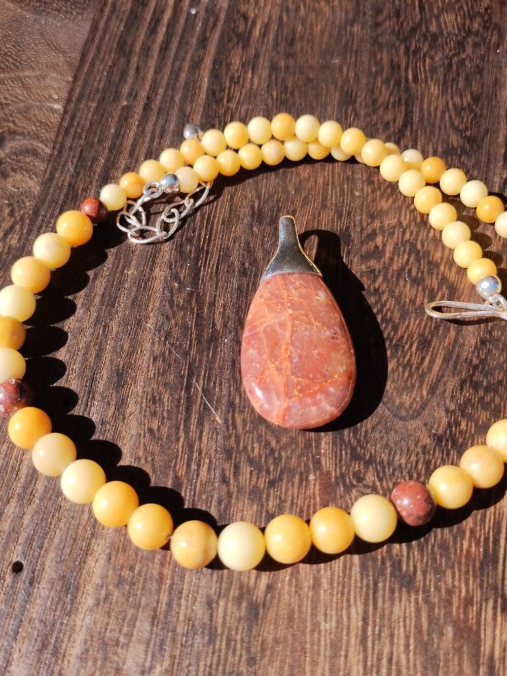 Jay King DTR yellow stone necklace red stone pendant enhancer 925 Sterling Silve